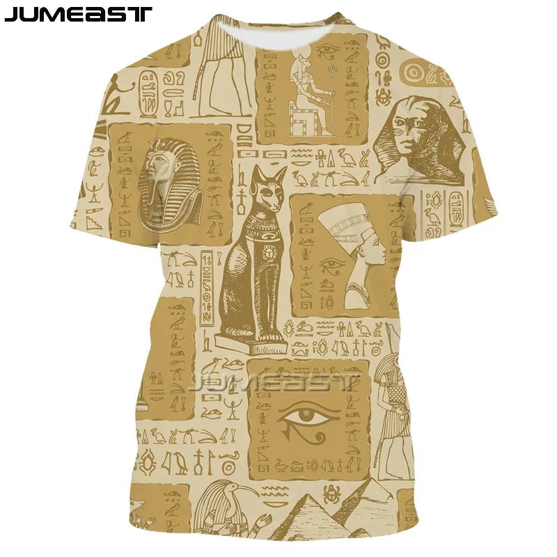 Men 3D Ancient Egyptian Statues Graphic T Shirt Vintag Streetwear Short Sleeve Tops Ancient Egyptian Print Gods Of Horus Clothes