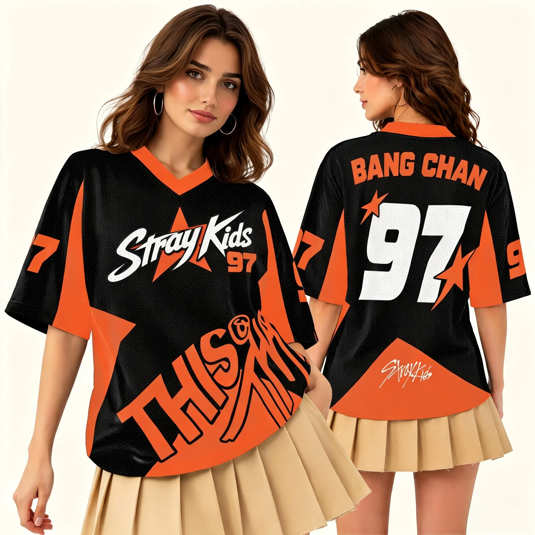 Stray Kids This That Football Jersey Kpop Stray Kids World Tour Run It Merch Gift 2026 Summer Men Women Sport Shirt Breathable