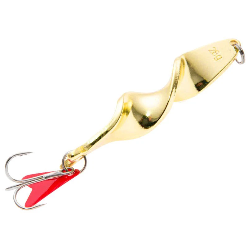 1PC Trolling Spinning Spiral Cucchiai a lancio lungo Richiamo di pesca Spinner 10g 14g 21g 28g Rotazione della vite Metallo Jigbait Rosso Ascolta