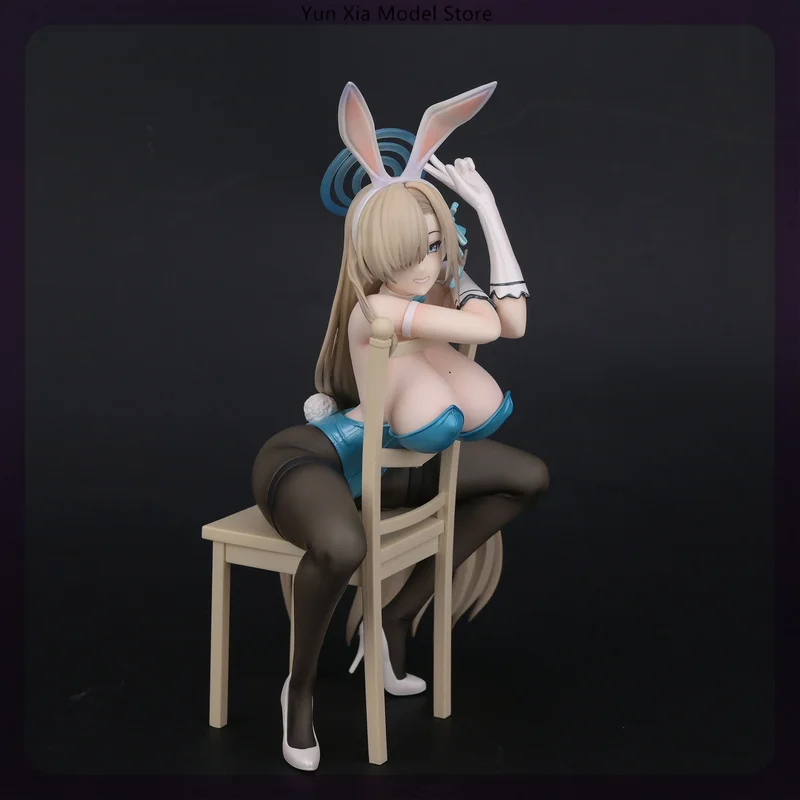 20cm Blue Archive Ichinose Asuna Bunny Girl Sit In Chair Game Girl Figures Models Statue Models Boys Collectible Ornament Doll