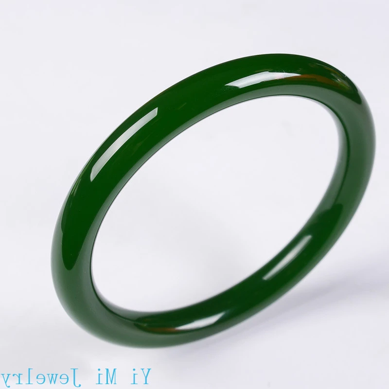 Hetian Jade Bracelet Ladies Spinach Green Jasper Round Exquisite Thin Bracelet Jewelry Jade Bangle  Bangles for Women