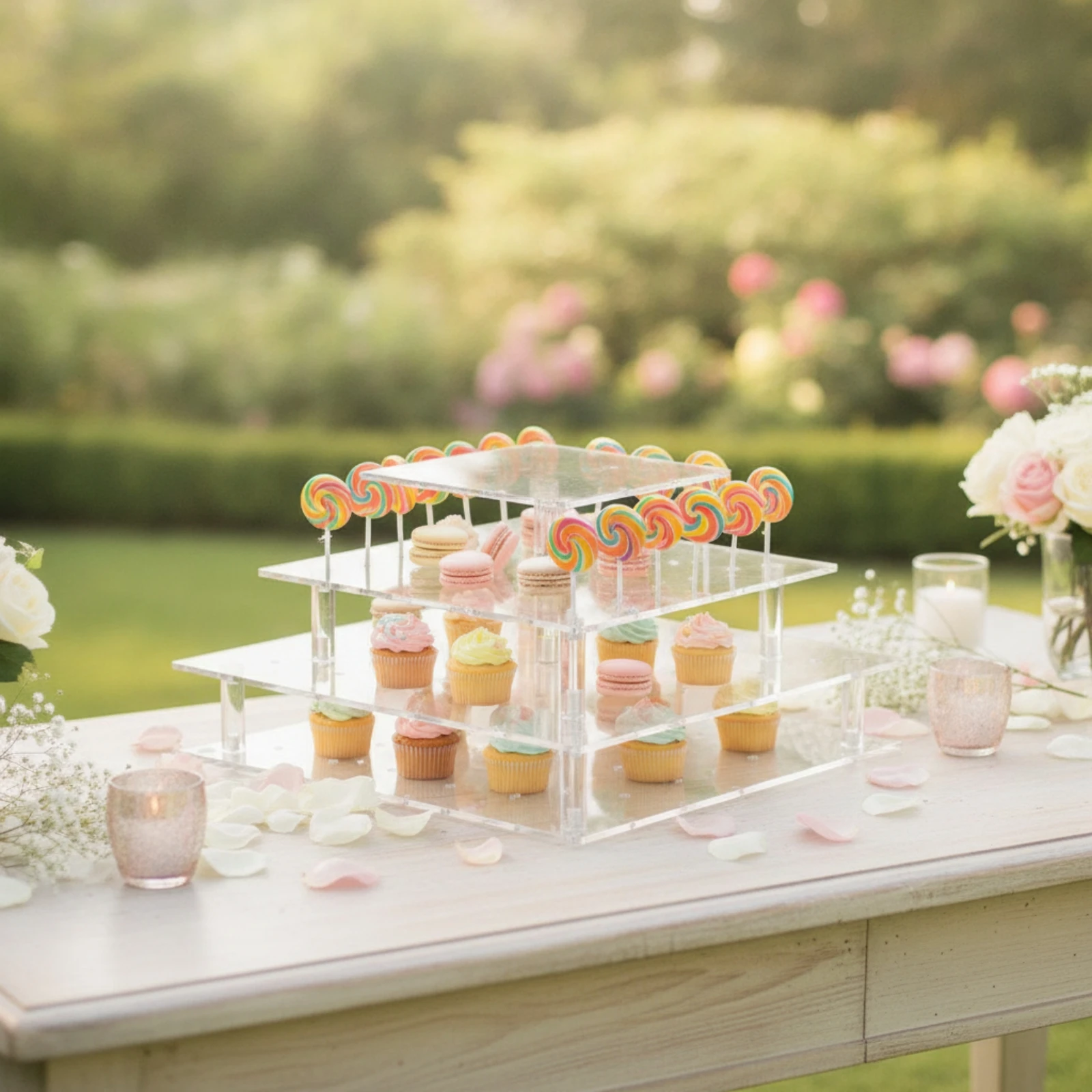 Sucker Display Stand Transparent Sucker Display Stand with Tiers Cake Sweet Treat Holder Tiered Reusable for Bakers