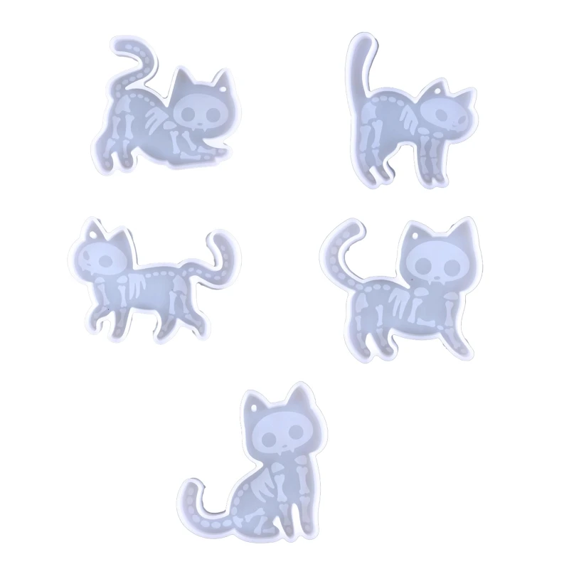 Cute Cat Silicone Mold DIY Earring Necklace Keychain Pendant Molds Super Glossy Animal Epoxy Resin Casting Mold Craft