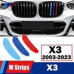 3pcs Car Front Grille Strip For BMW X3 E83 2003-2010 F25 2011-2017 G01 2018-2020 2023 M Power Performance Trim Cover Accessory