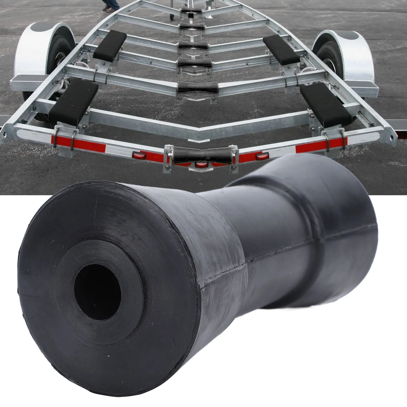 Rodillo de quilla para barco, rodillo de quilla para remolque de barco, rodillo de quilla marina de 6 pulgadas, rodillo de remolque de barco negro de PU resistente para remolque de barco