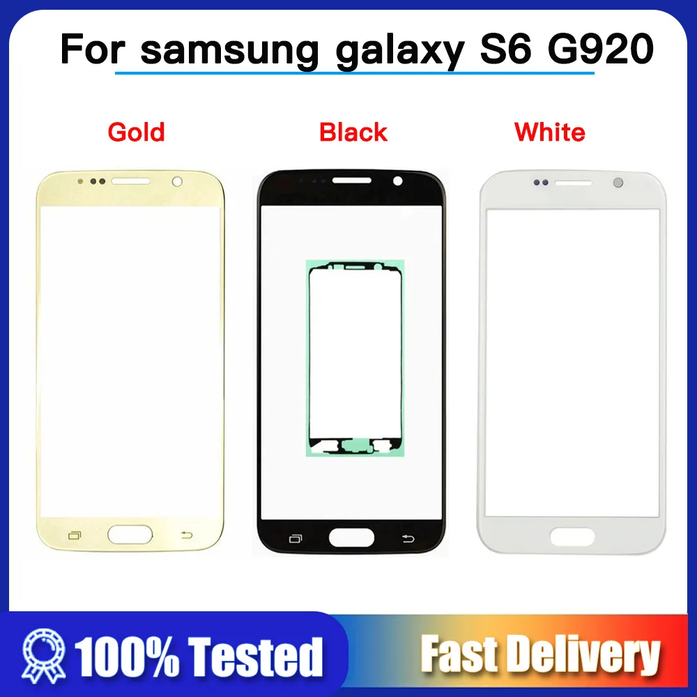 Replacement Outer Glass For samsung galaxy S6 G920 G920F Touch Screen Front Glass Outer Lens with Adhesive for For samsung S6