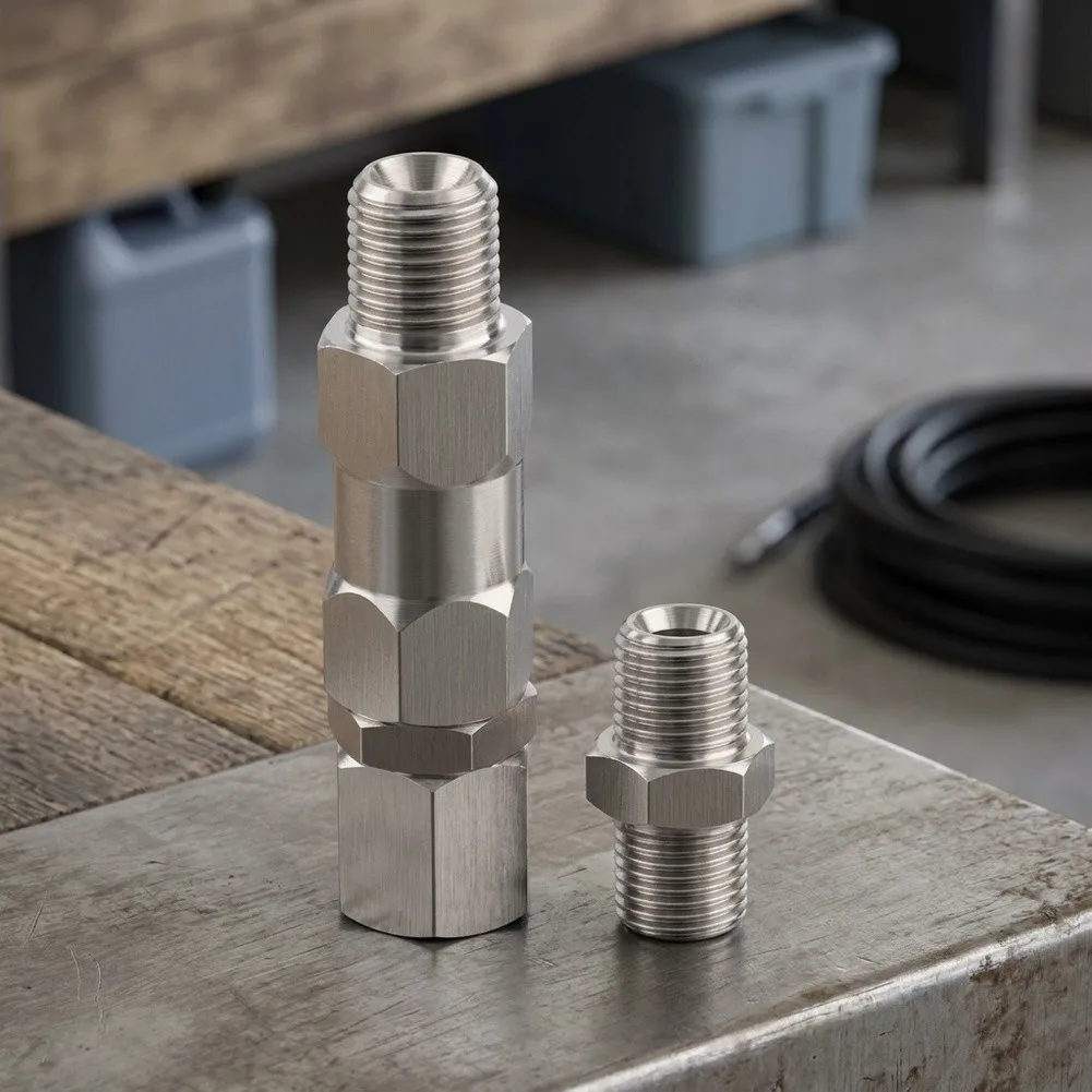 Swivel Joint for Sprayer Hose 1/4 Inch Two Piece Metal Set Optimized for Hose Flexibility and Operational Stability