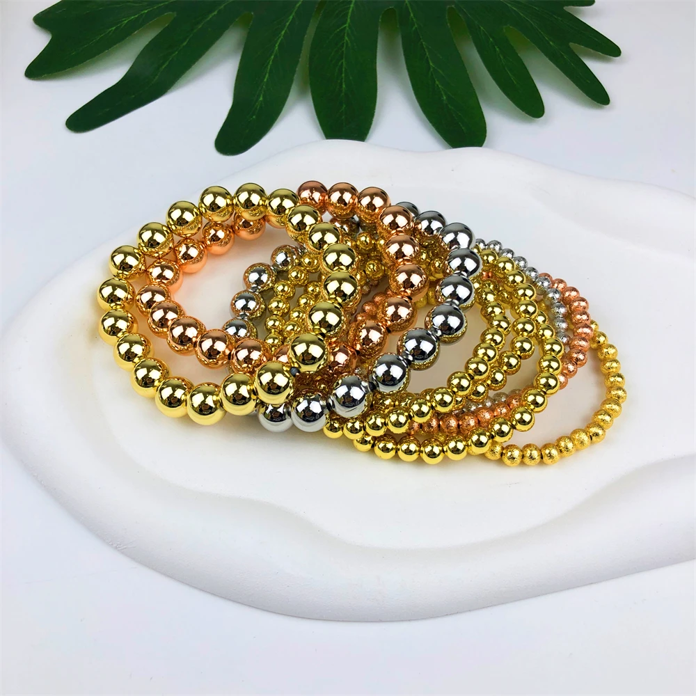 ESALE Cute Three In One Bead Chain Shape Ring Stainless Steel High Quality Jewelry Gift Ring For Women And Girls Drop Shipping