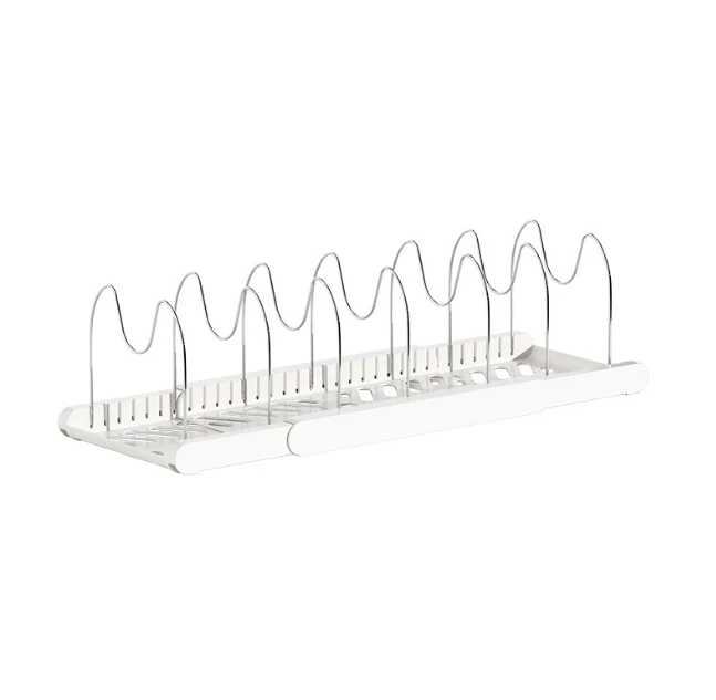 Single-Tier Expandable  Kitchen Storage Rack Organizer Cabinet for Pots Pots Lid Dinnerware Single Tier Kitchen Holder