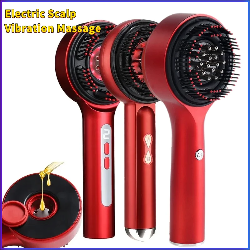 

Электрическая расческа для массажа кожи головы с красным светом, щетка для роста волос с вибрационной терапией, масляный аппликатор для против выпадения волос и ухода за кожей головы