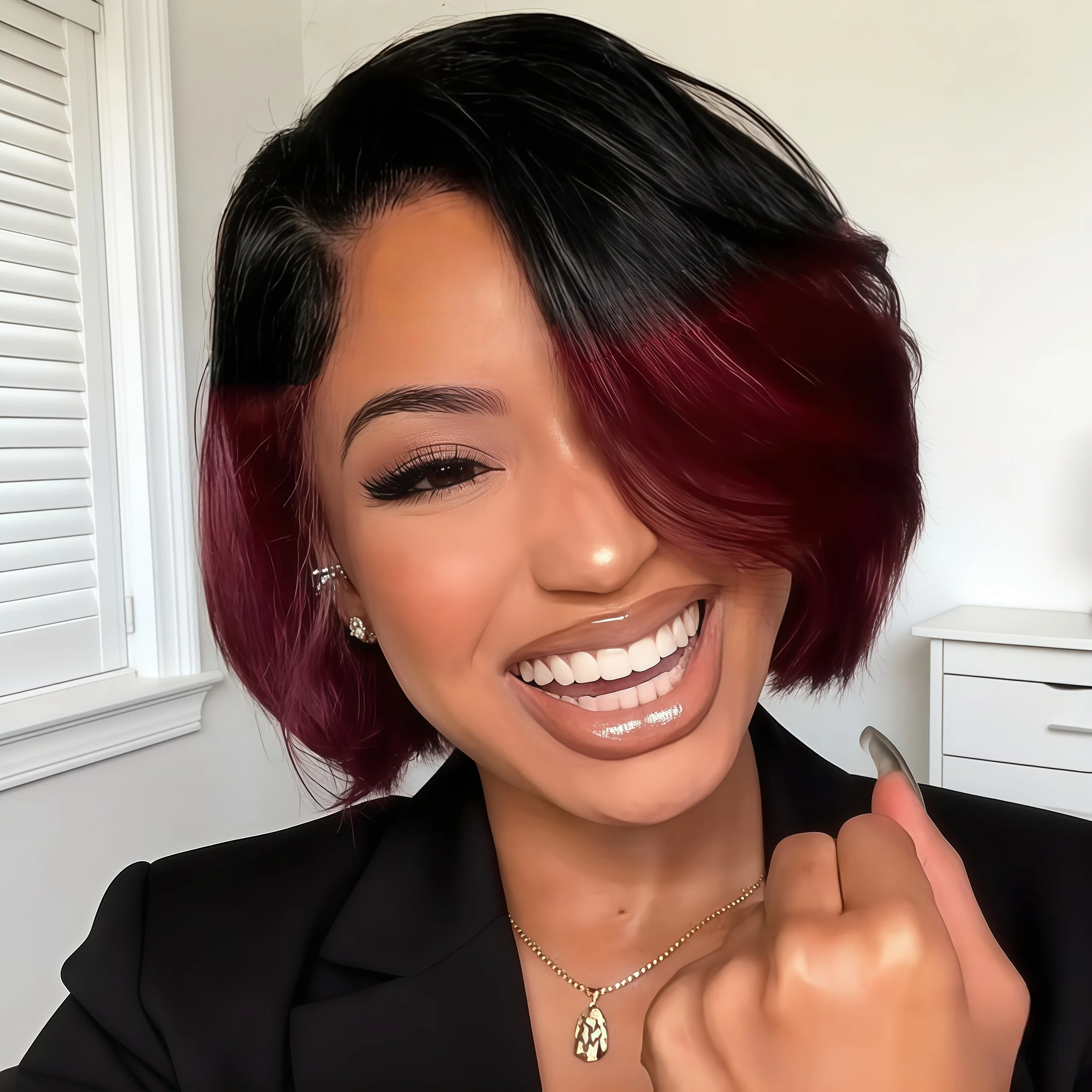 

Women'S Natural Look Pixie Cut Wig - 180% Density High Density, 13x4 Lace Frontal Straight Hair Color Everyday & Special Events