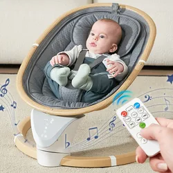 Microwave Swing Baby Rocking Chair, Bluetooth Music Baby Bouncer, Newborn Bed Soothing Cradle Electric Rocking Chair for Baby