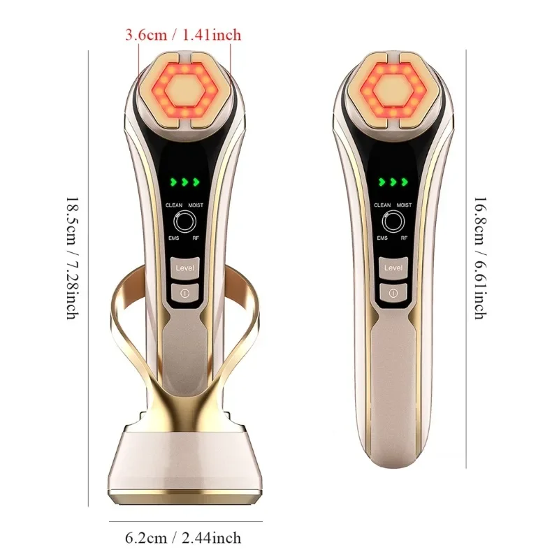 Face Lift Devices EMS Pulse Vibration Face Massager Photon Wrinkle Remover RF Hot Compress Whitening Smooth Wrinkle Beauty Care