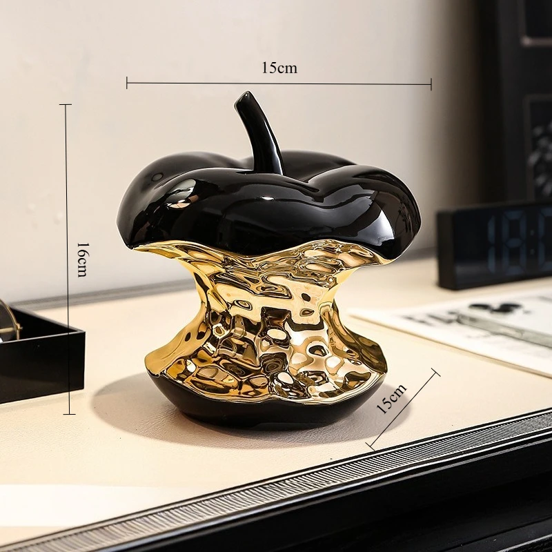 

Simulated Apple Ceramic Ornaments Creative Electroplated Ceramic Ornaments Home Livingroom Officedesk Display Cabinet Decoration