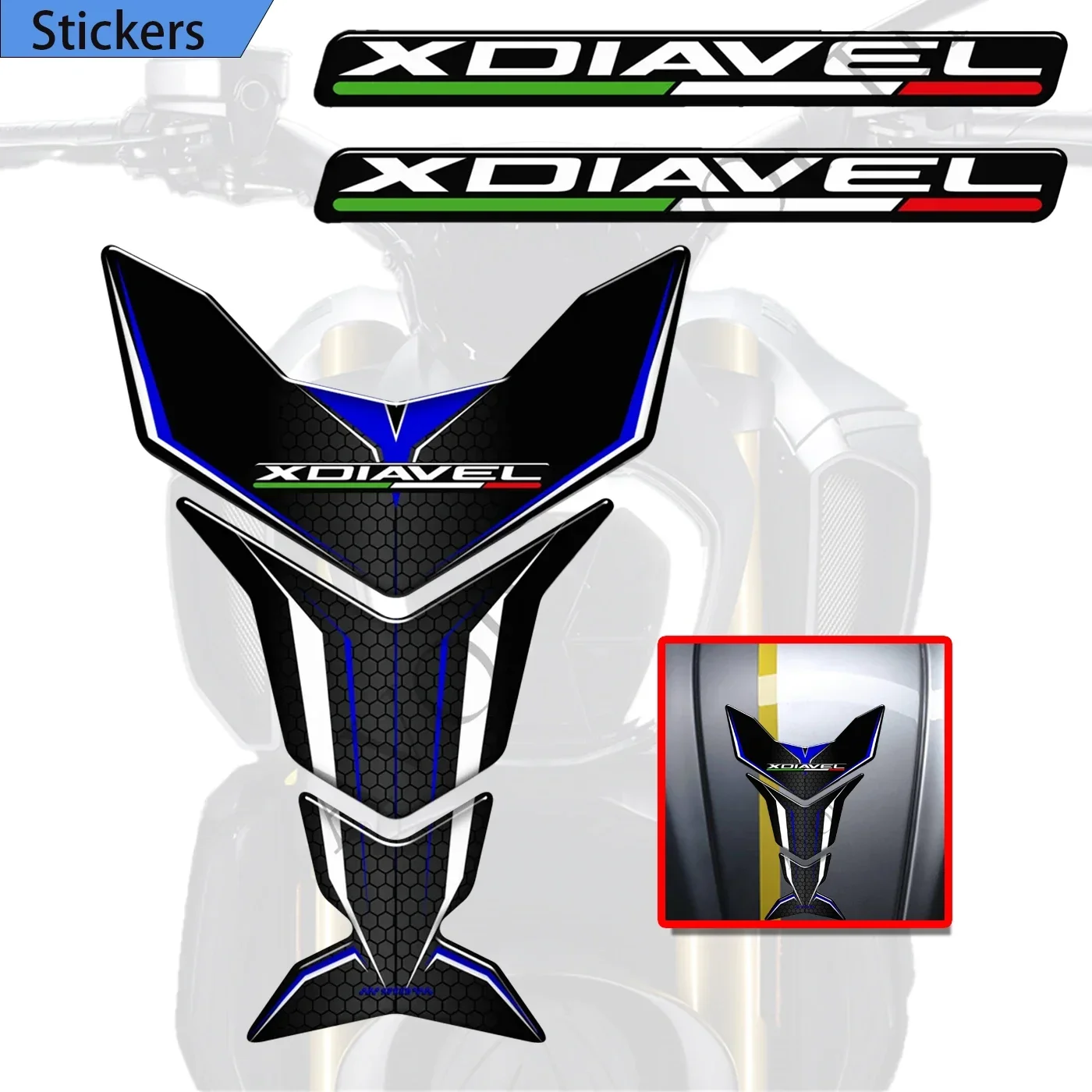 Ducati XDiavel Knee Tank Pad Kit, Proteção 3D Adesivos, Decalques Gás Óleo Combustível, 2015 a 2021