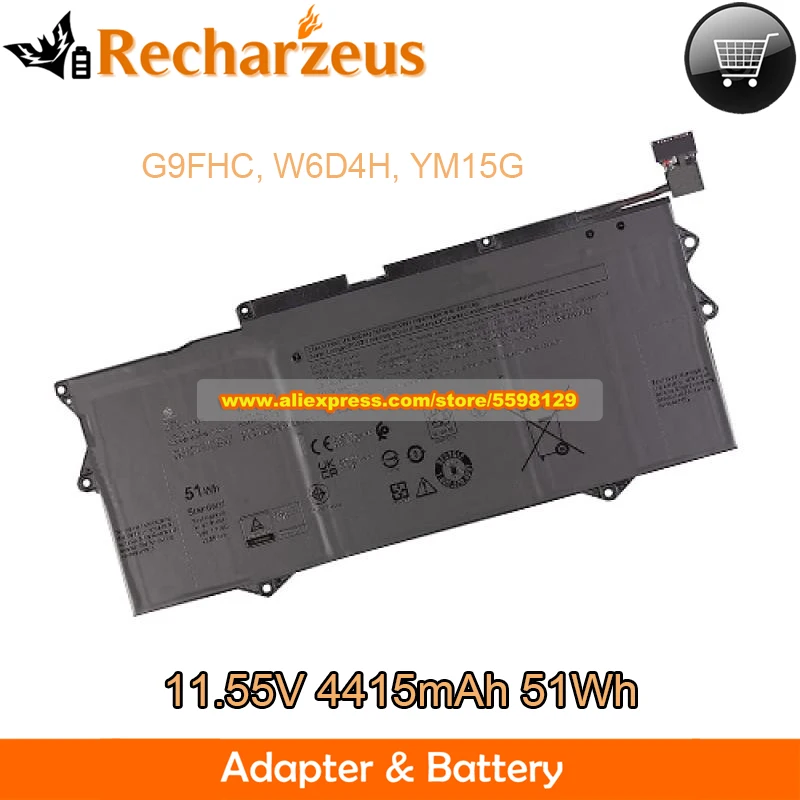 

Original 11.55V 4415mAh 51Wh Battery G9FHC W6D4H YM15G for Dell XPS 13 9315 9315-WP01KR 9315-D1705S 9315-P1708LTW 9315-C0NNP