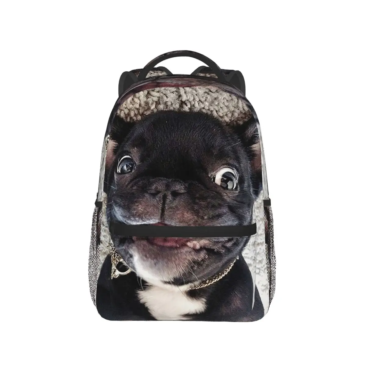 

French Bulldog Puppy Facial Backpack Hot Sale Daypack Large Capacity Children BookBag School Bag Shoulder Bags for Men Women