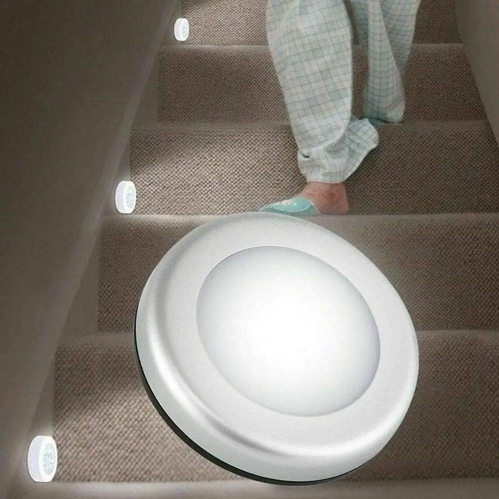 Wireless LED Motion Sensor Night Light 6LED Cabinet Lamp for Wardrobe Closet Bedroom Hallway Intelligent Body Induction Light