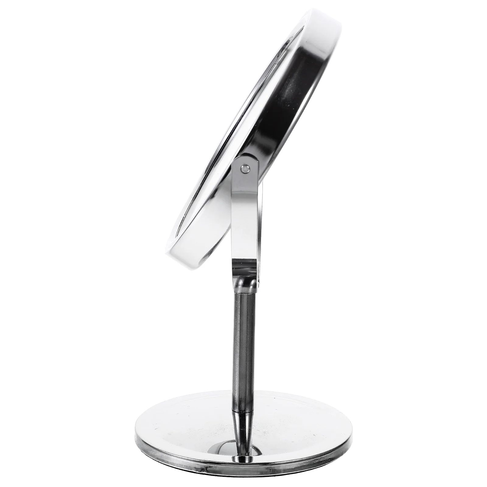 Desktop Vanity Mirror Double-sided Rotating Round Classic 4 Inches Silver Makeup Tabletop Carry Metal Man Travel