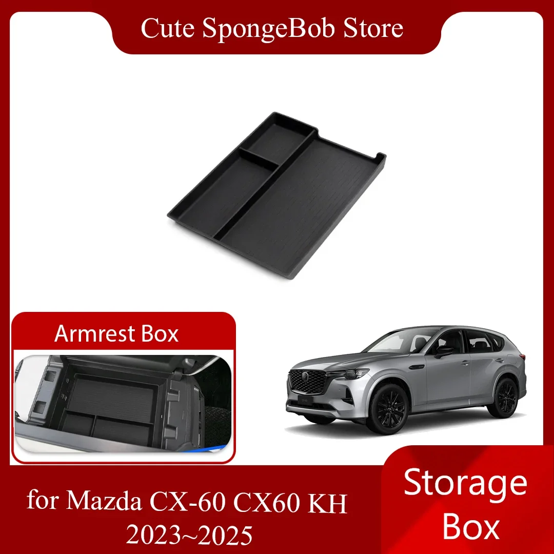 

For Mazda CX-60 CX60 KH 2023~2025 2024 Armrest Car Storage Box Cup Holder Central Console Sundries Organizer Tray Accessories