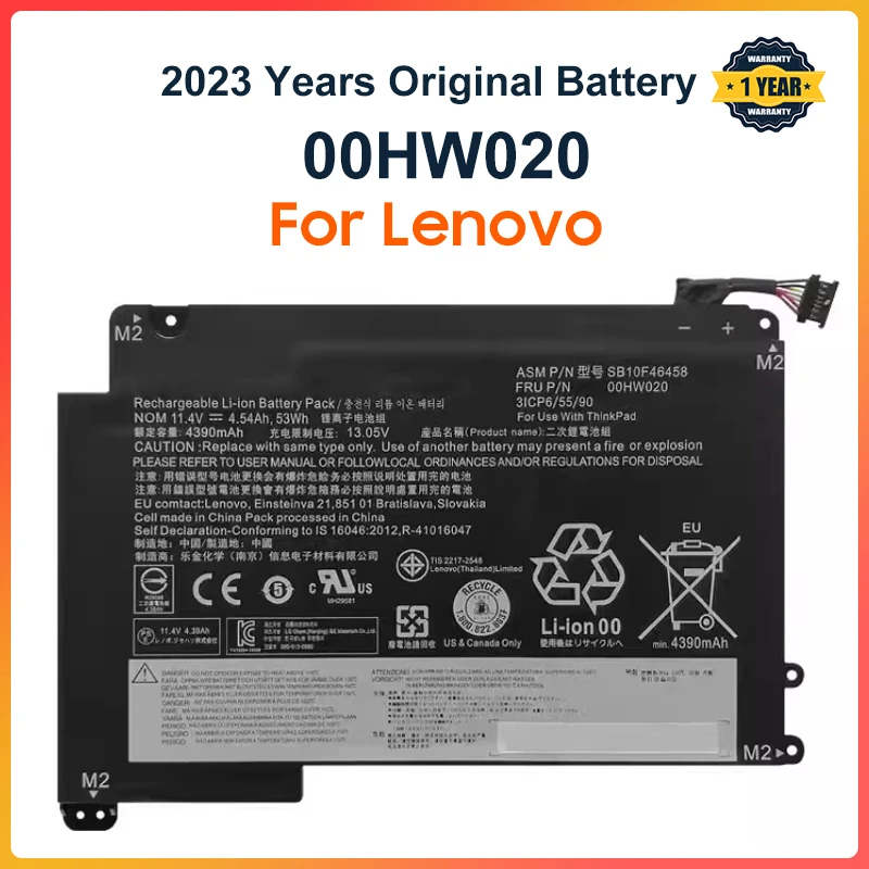 11.4V 53Wh 00HW020 00HW021 Laptop Battery For LENOVO ThinkPad P40 Yoga14 Yoga 460 SB10F46458