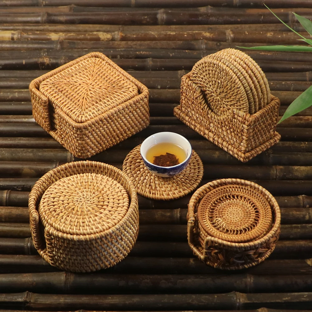 Straw Placemats Insulation Pads Home Entertaining Dining Experience Easy Maintenance Environmentally Friendly Heat Resistance