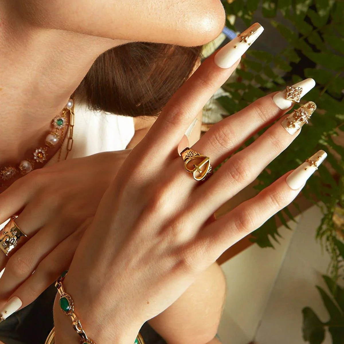 

Vintage Religious 18K Gold Plated Stainless Steel Heart Cross Hollow Rings for Women кольцо женское спінер