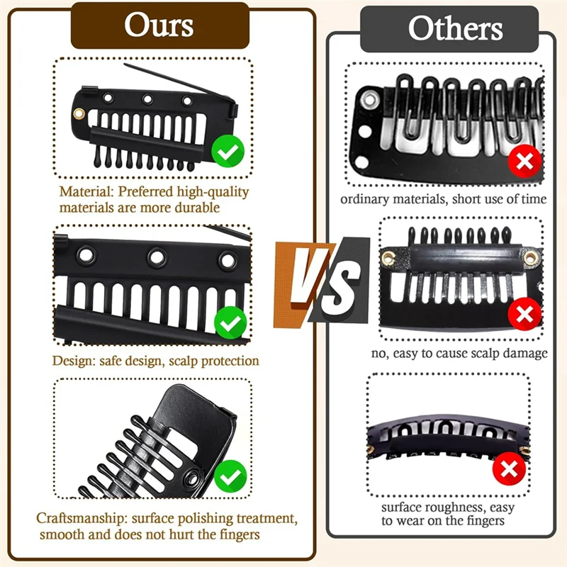 

A02V-Small Snap Clip Accessories For Women For Women Hair Extension Wigs 30 Pieces Chunni Clips Comb DIY