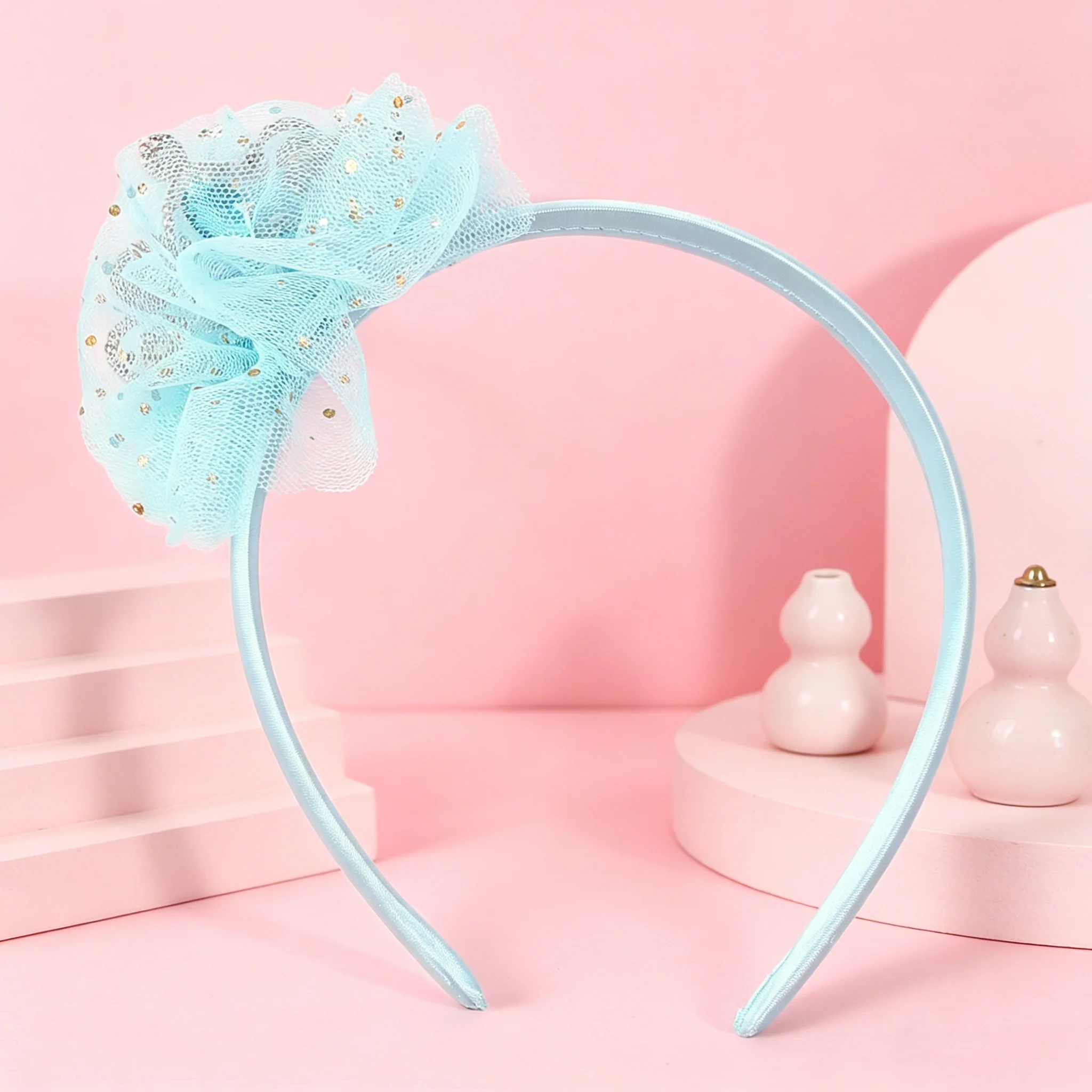 1/2 Stück Mädchen Kronen-Stirnbänder Damen Blumen-Haarreifen Plastik Satin Haarbänder Kinder Familien-Dekoration Party Haaraccessoires – Detail 5