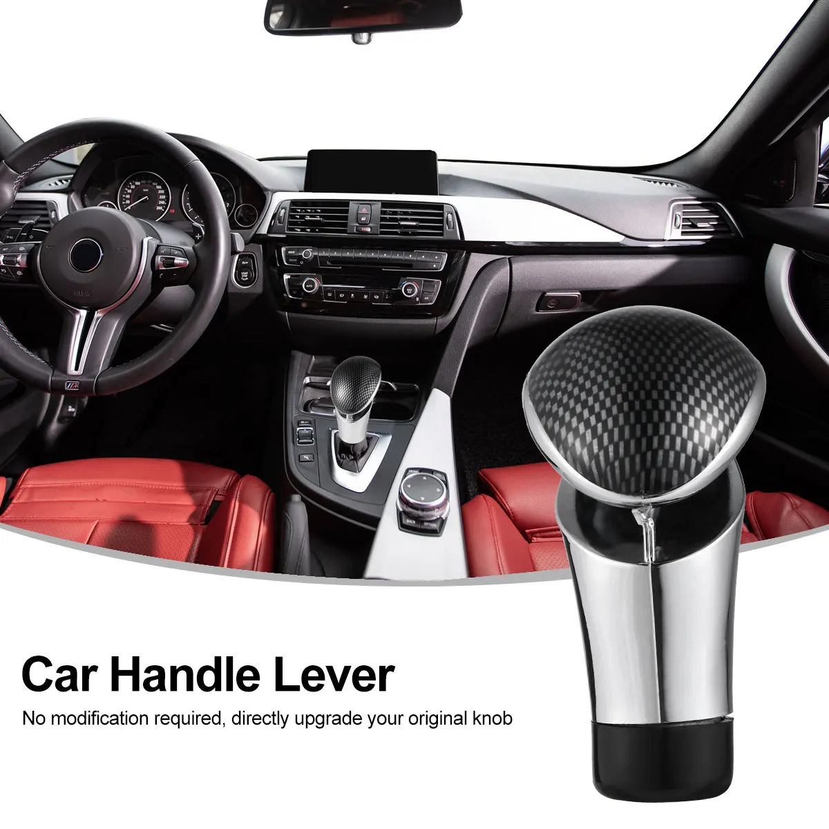 

Автомобильная ручка переключения передач, ручка рычага автоматической коробки передач, стиль из углеродного волокна, прочная ручка переключения передач, замена для автомобиля