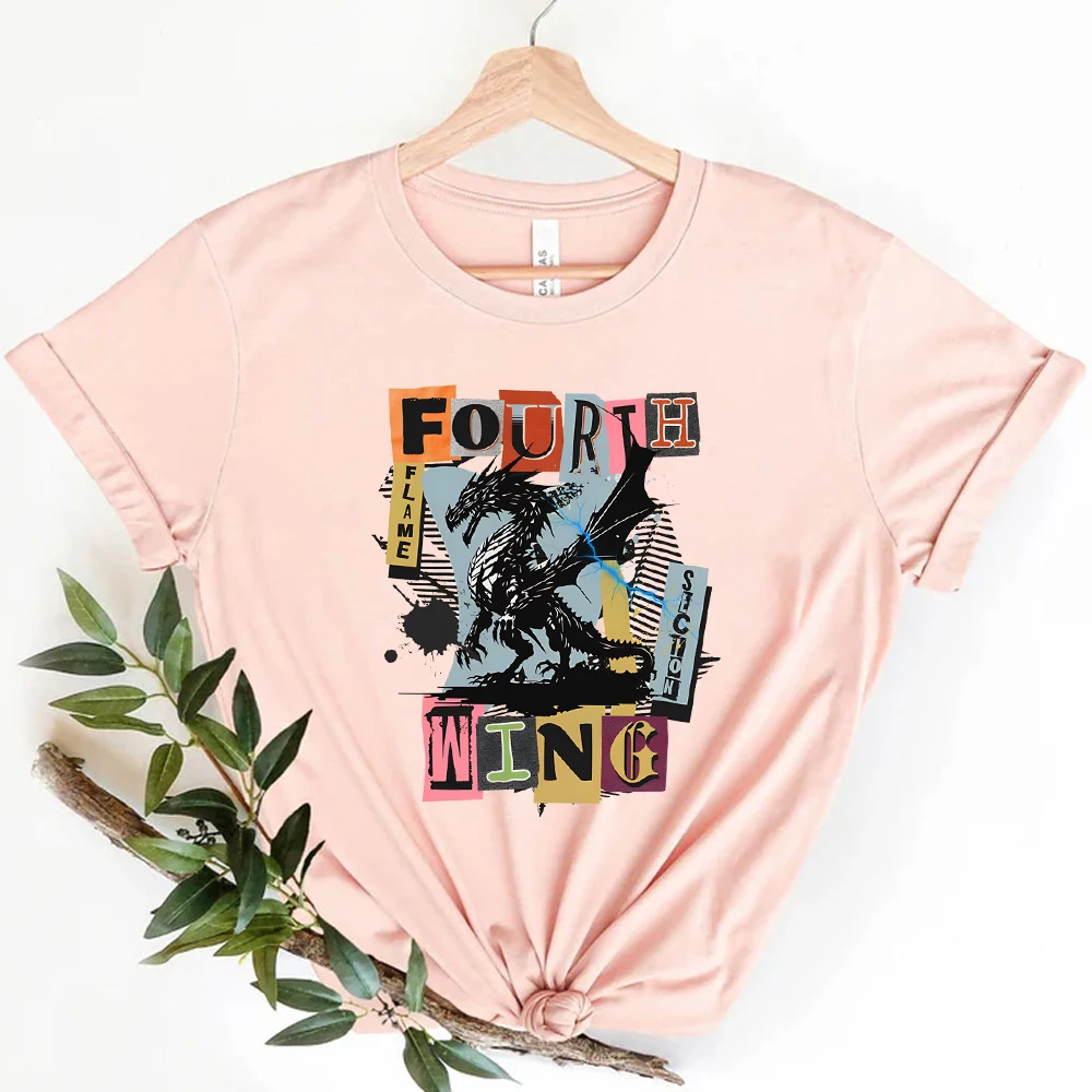 Fourth Wing T-shirts Gifts for Book Lover Women's Tees Iron Flame Dragon Bookworm Bookish Gift Women Clothes Fourth Wing Merch