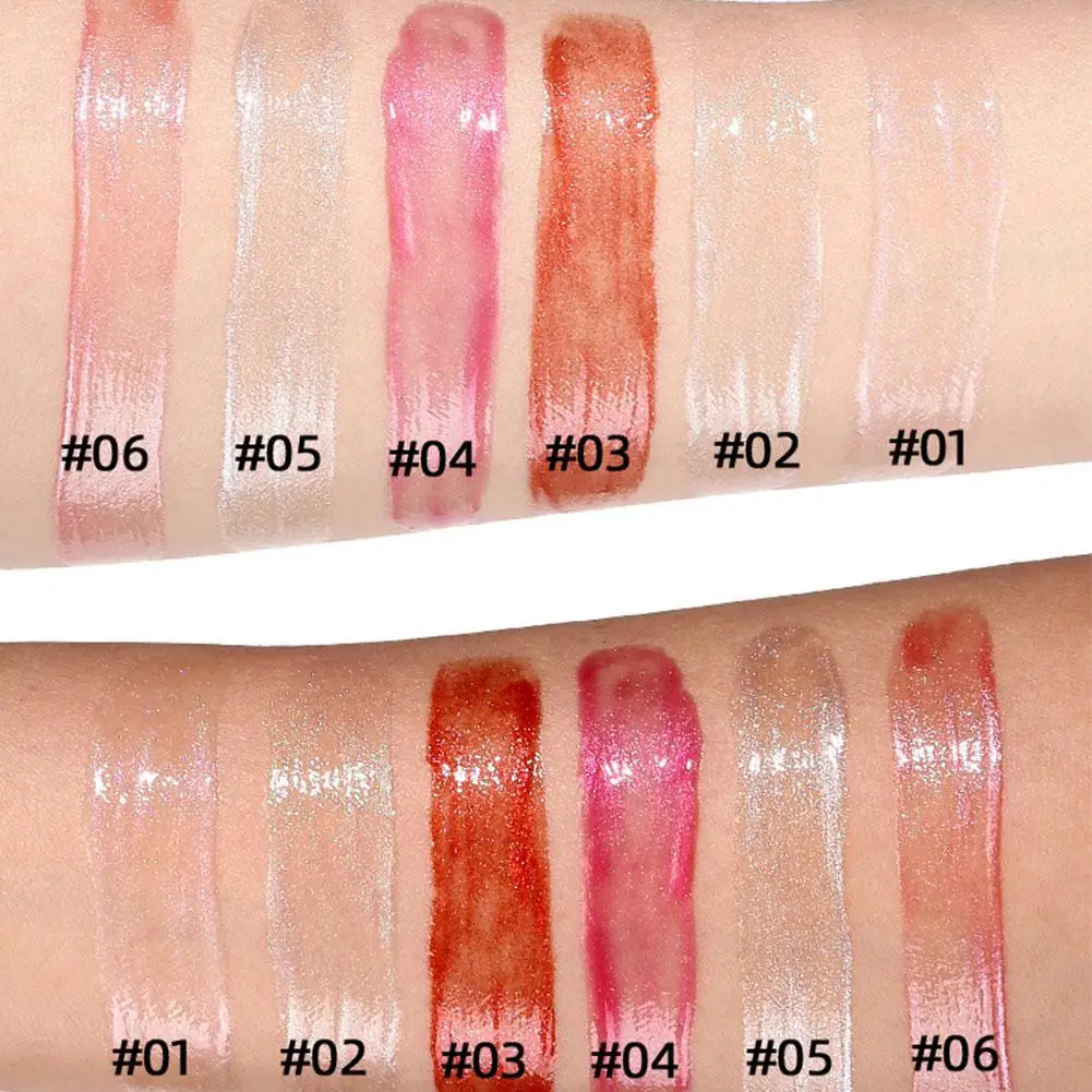 Pearlescent Fine Glitter Lip Glaze Intensely Hydrating Keeping Lips Soft Lip Glaze Lightweight Film-forming Non-sticky Lip Glaze