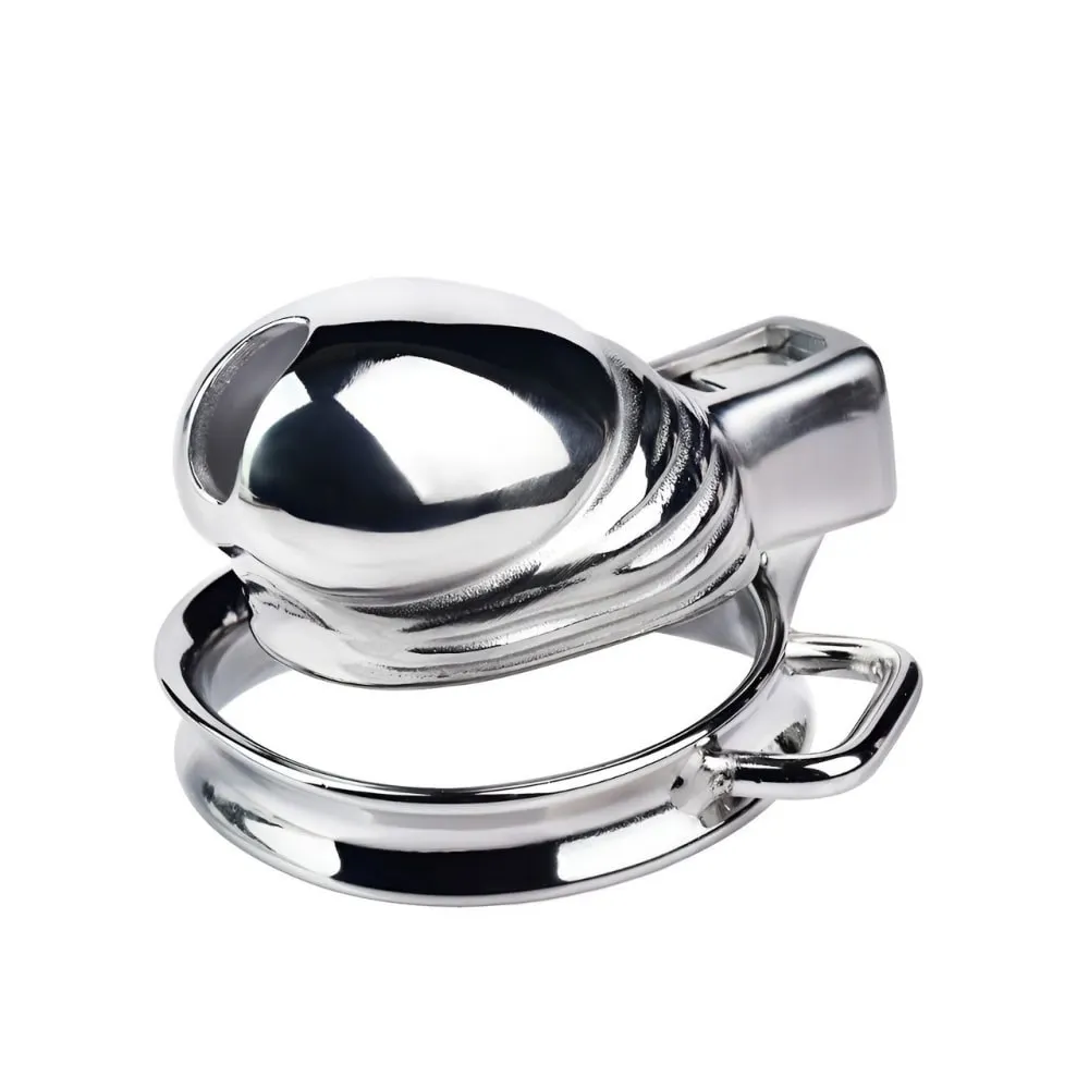 FRRK Male Chastity Cage Device Compatible with K10 Cock Rings with 2 Ears for Couple Penis Shape Cock Cage Erotic BDSM Sex Toys