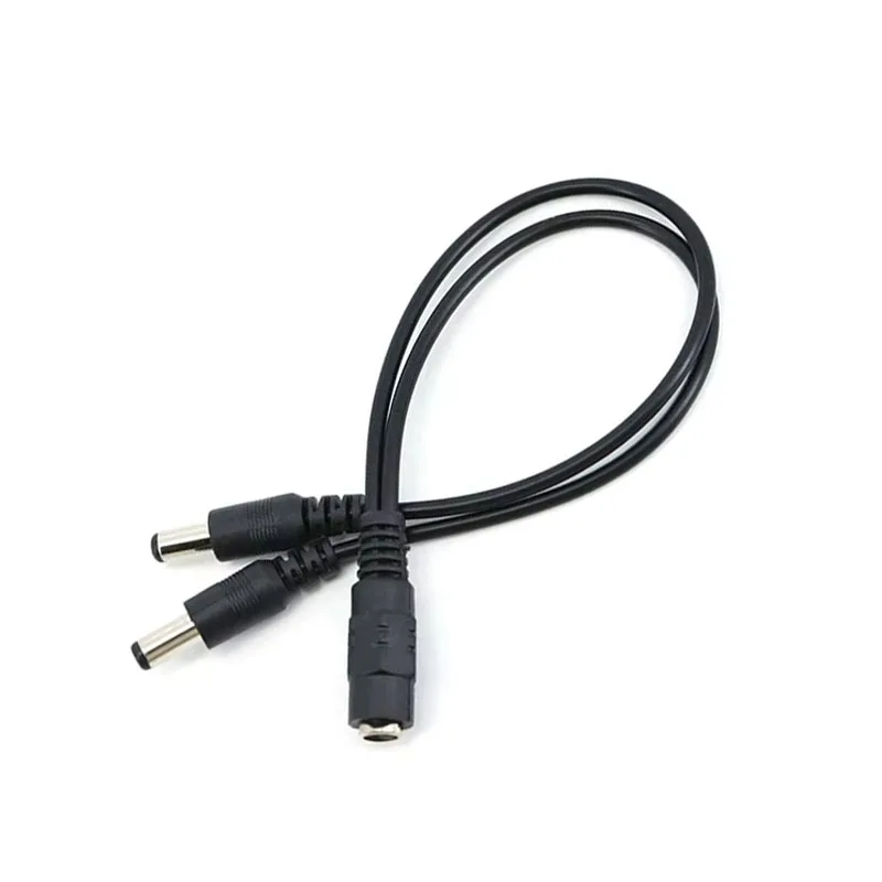 (1 Female to 2 Male) DC 5.5×2.1mm Power Splitter Cable- Dual Output Extension for CCTV Cameras, LED Strips