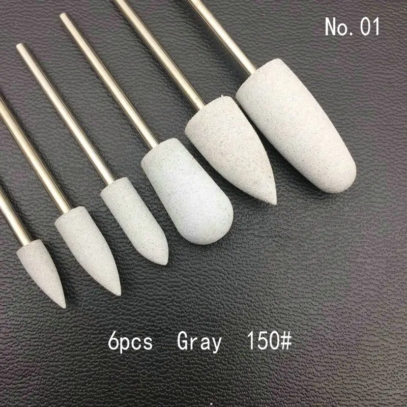 6 pz/set Fresa per trapano per unghie in gomma siliconica per punta per manicure Lucidatrice flessibile Strumenti elettrici per lima per unghie