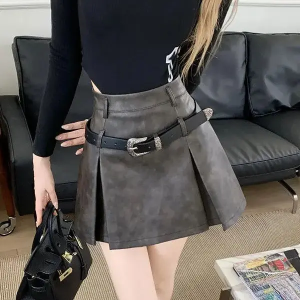 American Retro Short Skirt Women Spring Summer High-Waisted Slim Temperament A-Line Niche Design Hot Girl Versatile Short Skirt