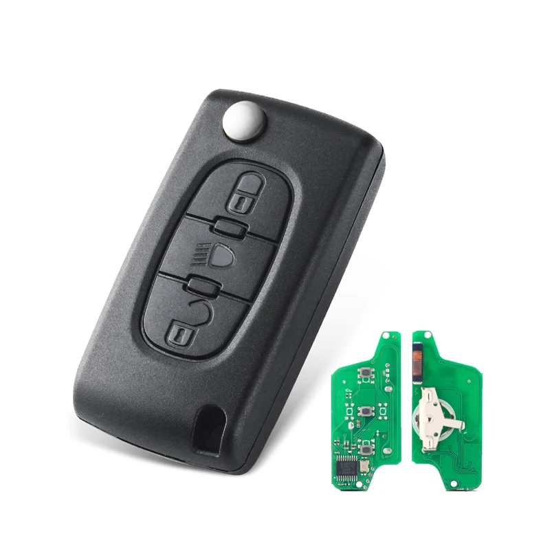 

Peugeot 207 307 407 3-кнопочный складной чехол для дистанционного ключа, сменный чехол для ключа Romoto для Citroen C2 C3 C4 C5 Berlingo Picasso