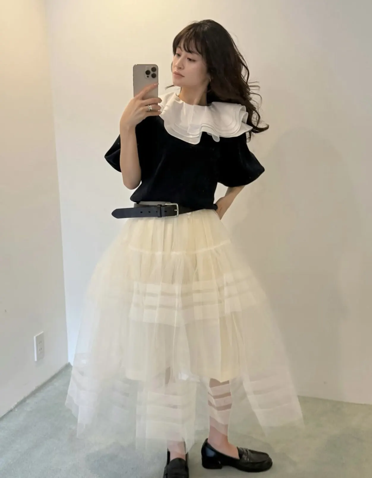 Korean Style Multi-Layer Ruffle Collar Blouse Women Puff Half Sleeve Loose Casual Japanese-style Ruffled Short-sleeve Sweatshirt