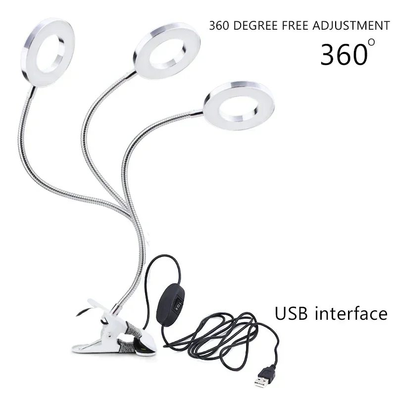 USB Eyelash Lamp LED Light Cold/Warm Two-Color Option for False Lashes Extension Flexible Beauty Makeup Tools for Salon Grafting