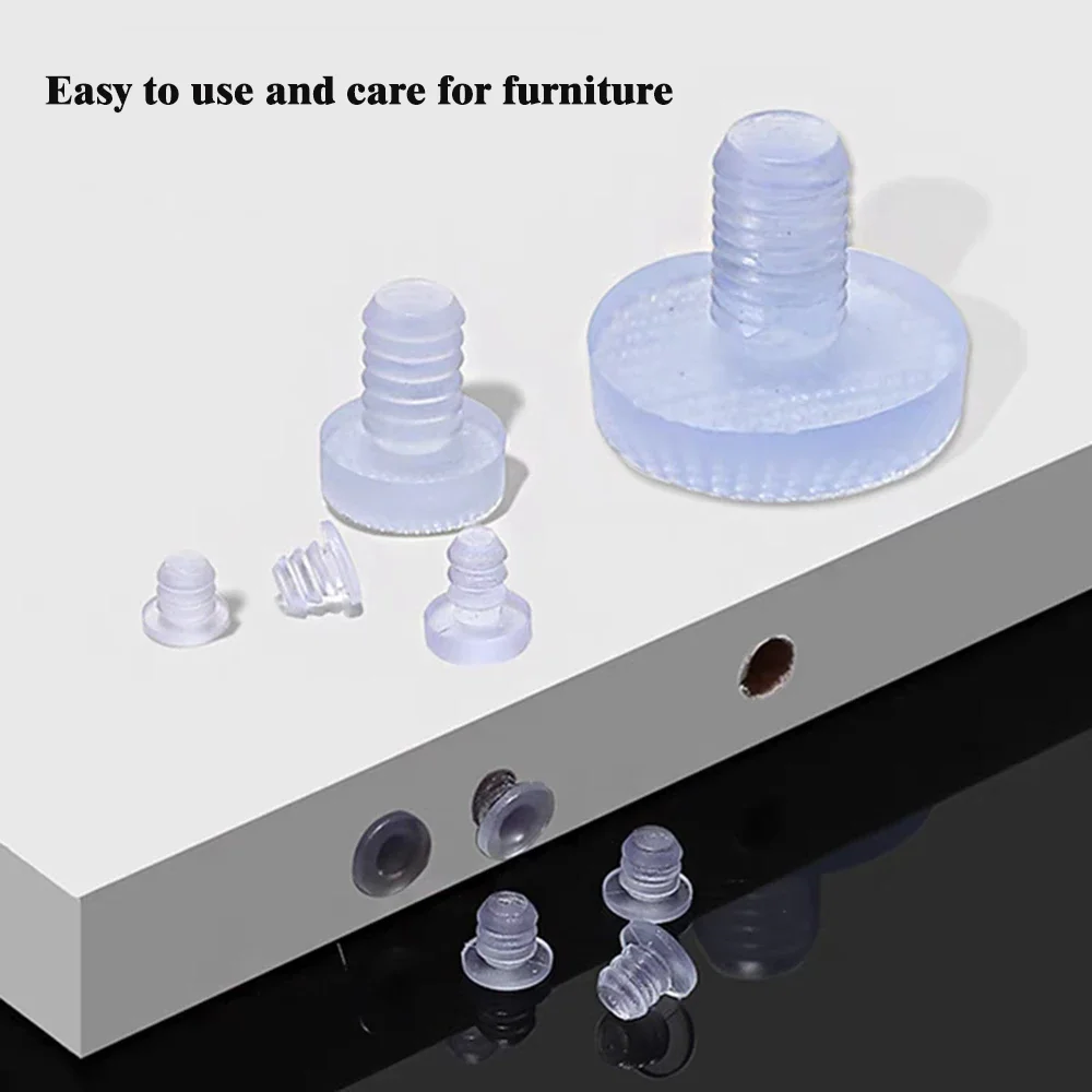 10/20/50 pz Plastica Trasparente Anti Collisione Foro Tappi 5mm ~ 8mm Rilievo Del Piede di Fissaggio Viti Porta Paraurti Accessori Per Mobili