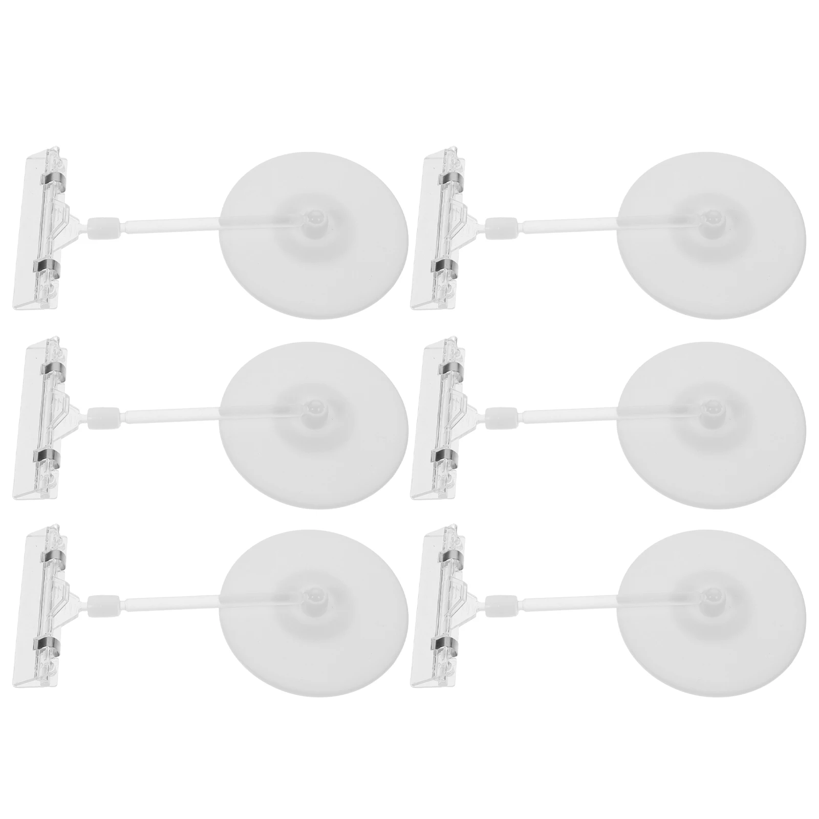 

6 Pcs Disk Rack Label Clip Price Card Holder Clear Sign Clips Retail Store Sale Signs Vertical Card Organizer Supermarket