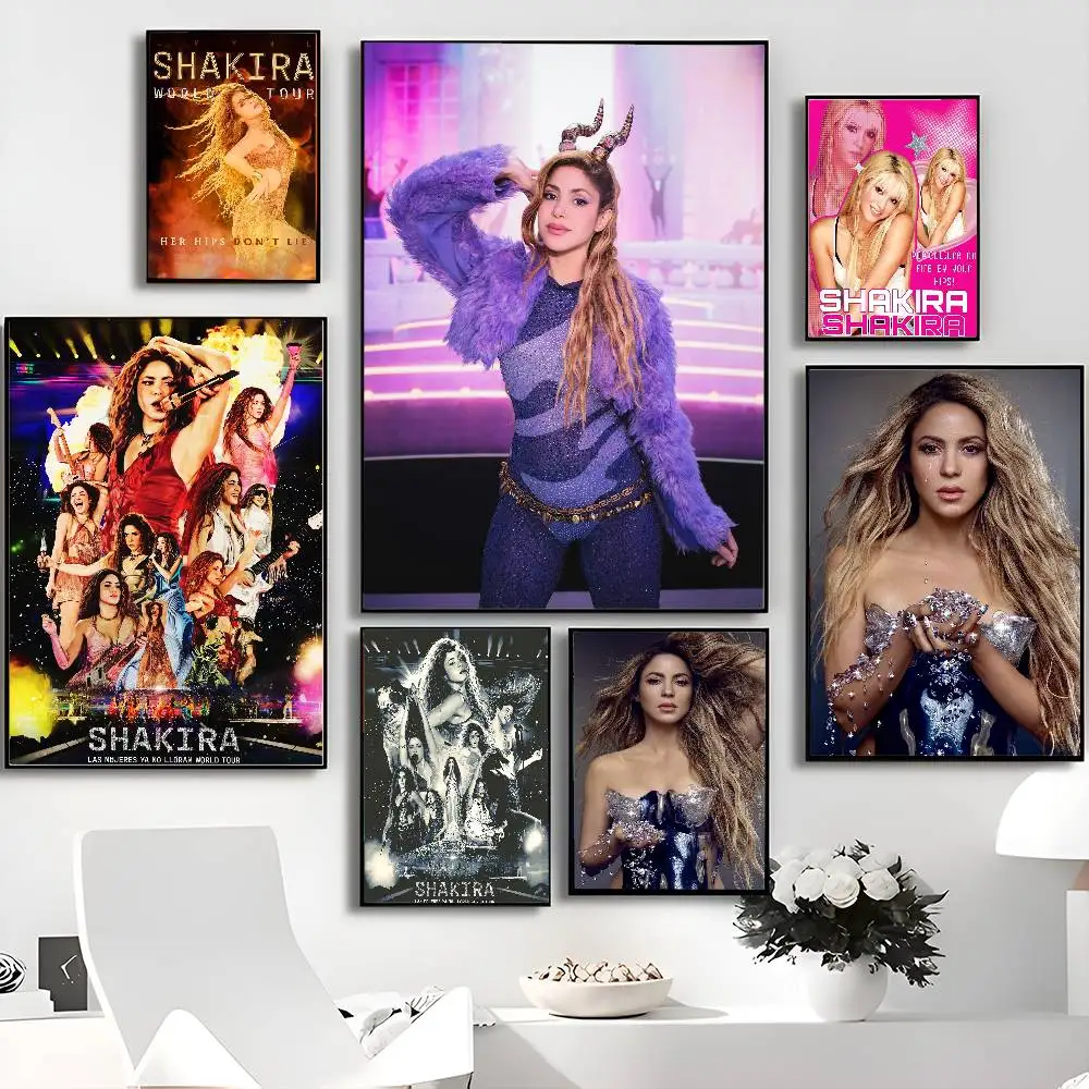 S-s-shakira Self-adhesive Art Poster Waterproof Paper Sticker Coffee House Bar Posters Wall Stickers