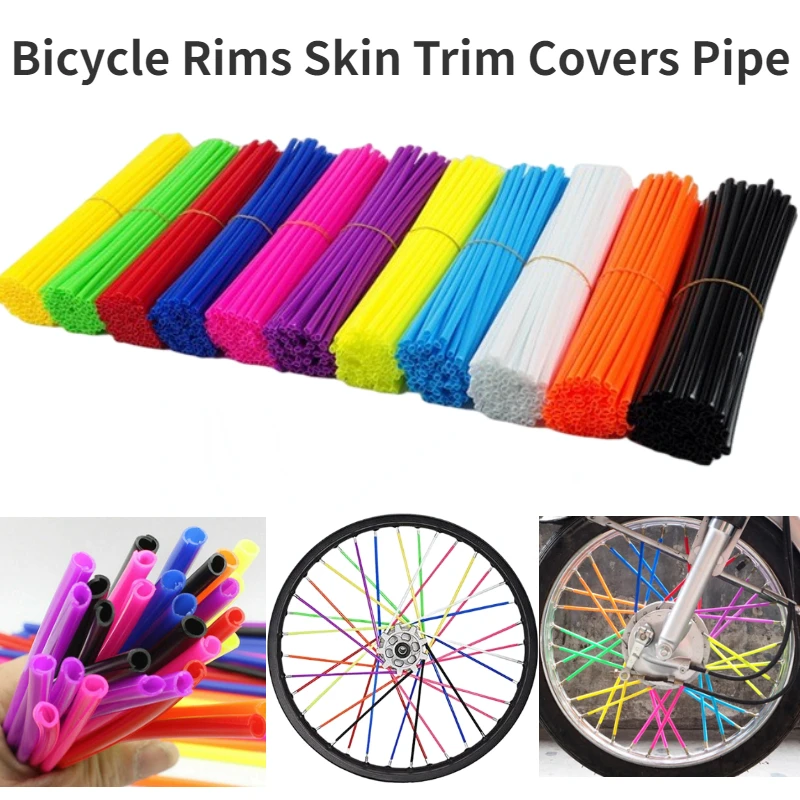 Envolturas protectoras para rueda de bicicleta, 72 piezas, 24cm, Kit de envoltura de radios de llanta de rueda para motocicleta, cubiertas de embellecedor de piel para tubo