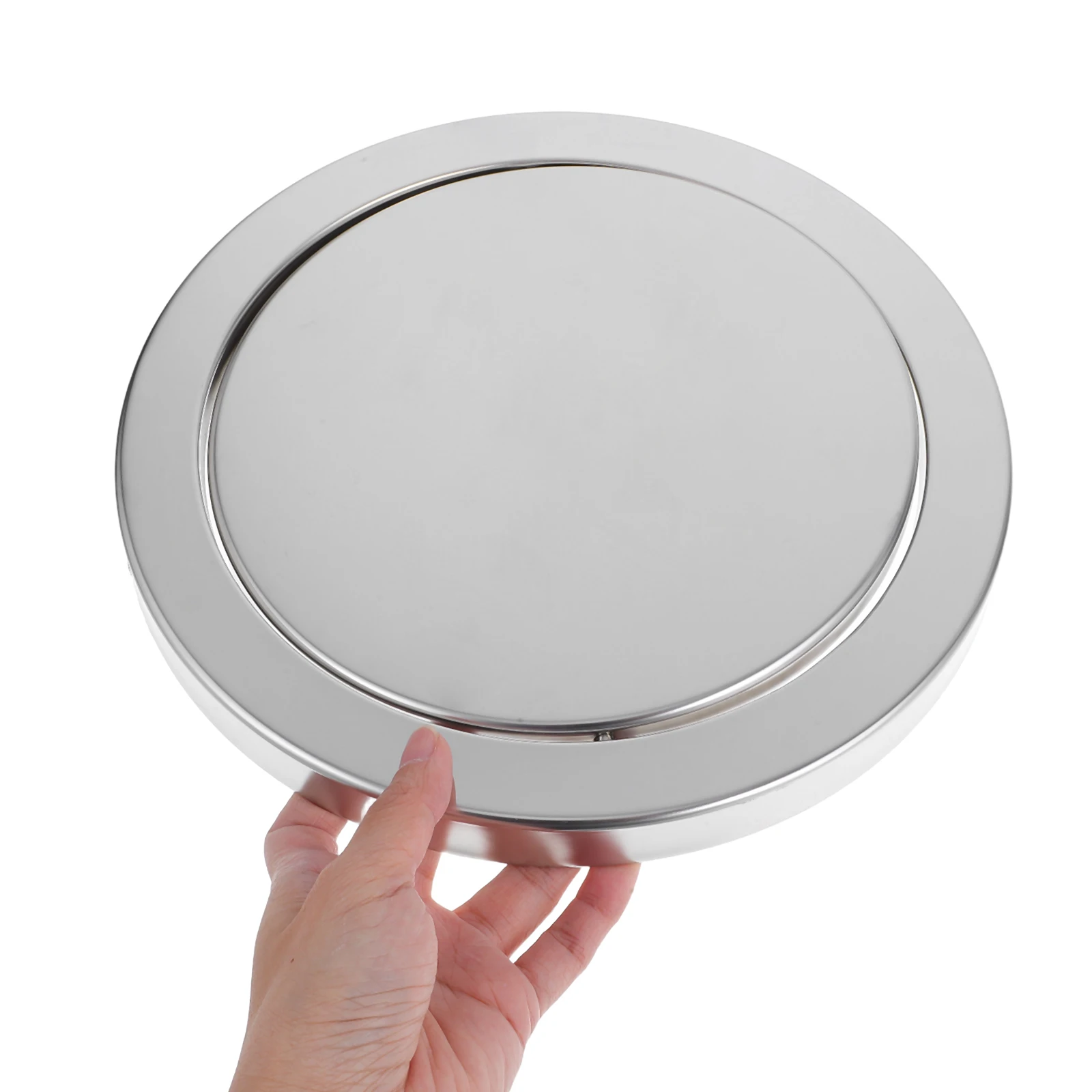 

Stainless Steel Trash Can Lid Bathroom Garbage Bin Cover Kitchen Office Desktop