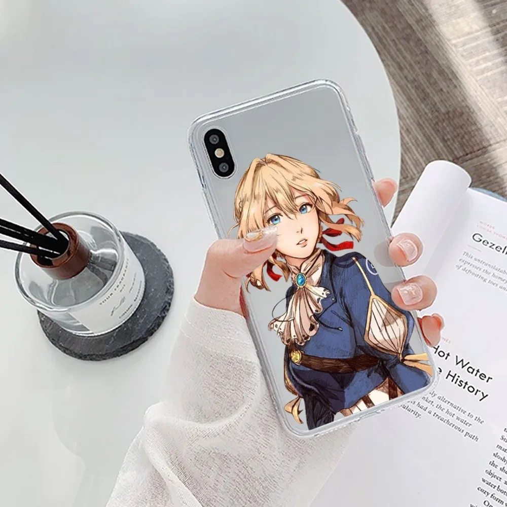 Violet Evergarden Phone Case For iPhone 15 11 12 13 14 Mini Pro Max XR X XS TPU Clear Case For 8 7 6 Plus SE 2020 image 4