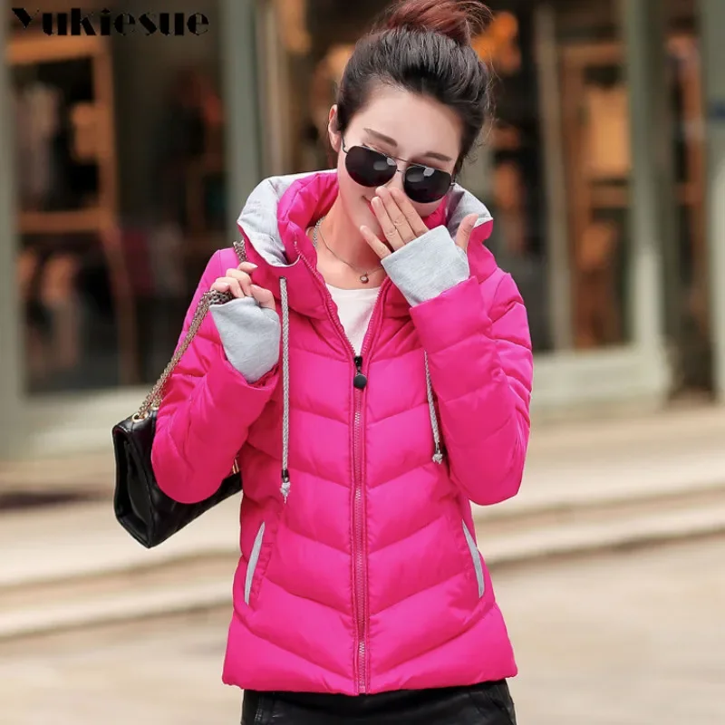 clothes Winter XXXL Jacket Women hooded Solid Color Short Female Coat Parka Outwear For Women Jaqueta Feminina Inverno