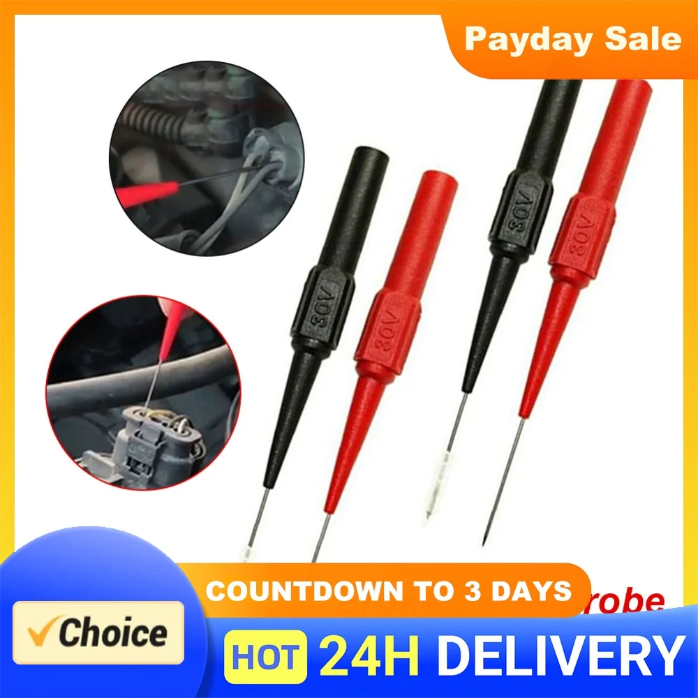 10pcs Insulation Piercing Needle Measuring Device Non-destructive Multimeter Test Probes Acupuncture Car Tool for Banana Plug