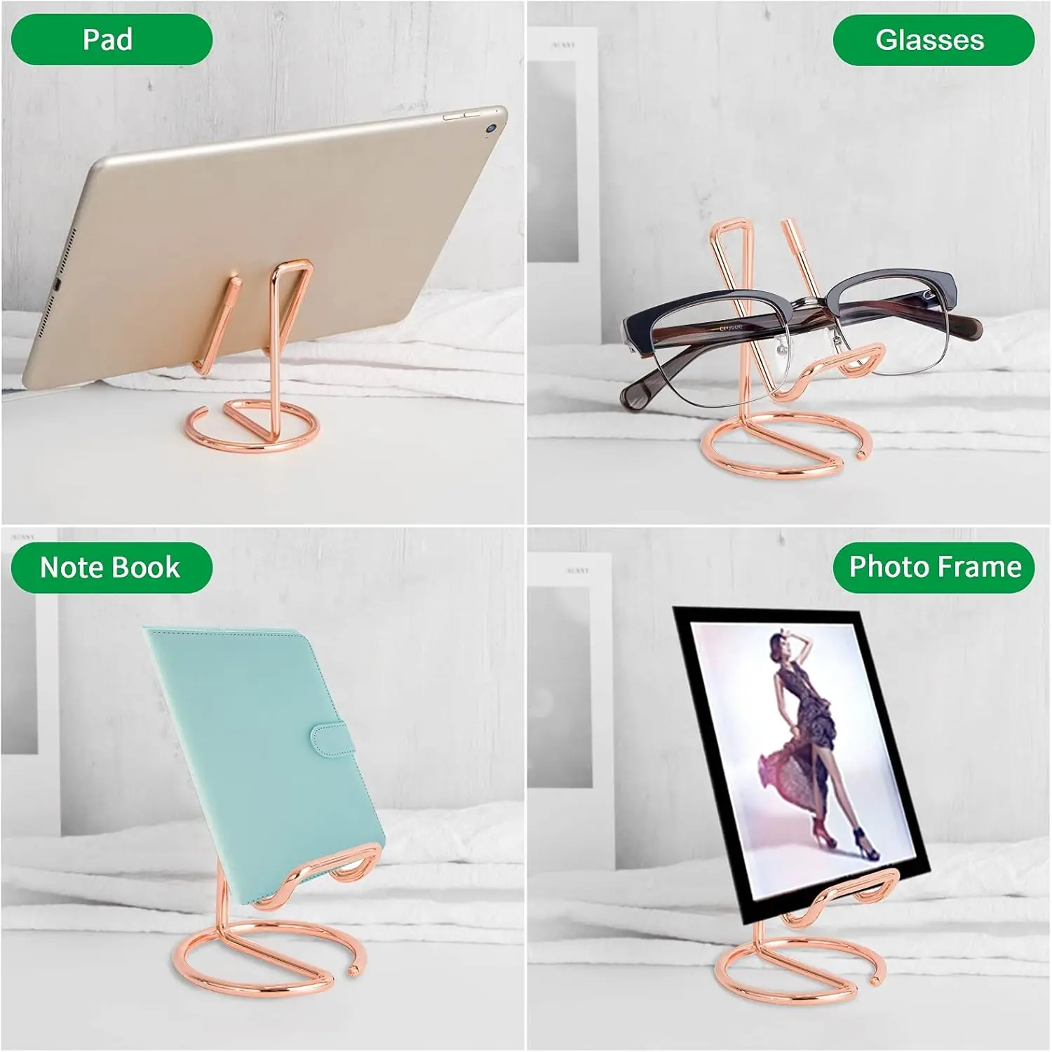 Porta biglietti da visita in metallo da 2 pezzi per scrivania, supporto per telefono cellulare, supporto per espositore per biglietti da visita in linea elegante, desktop da ufficio