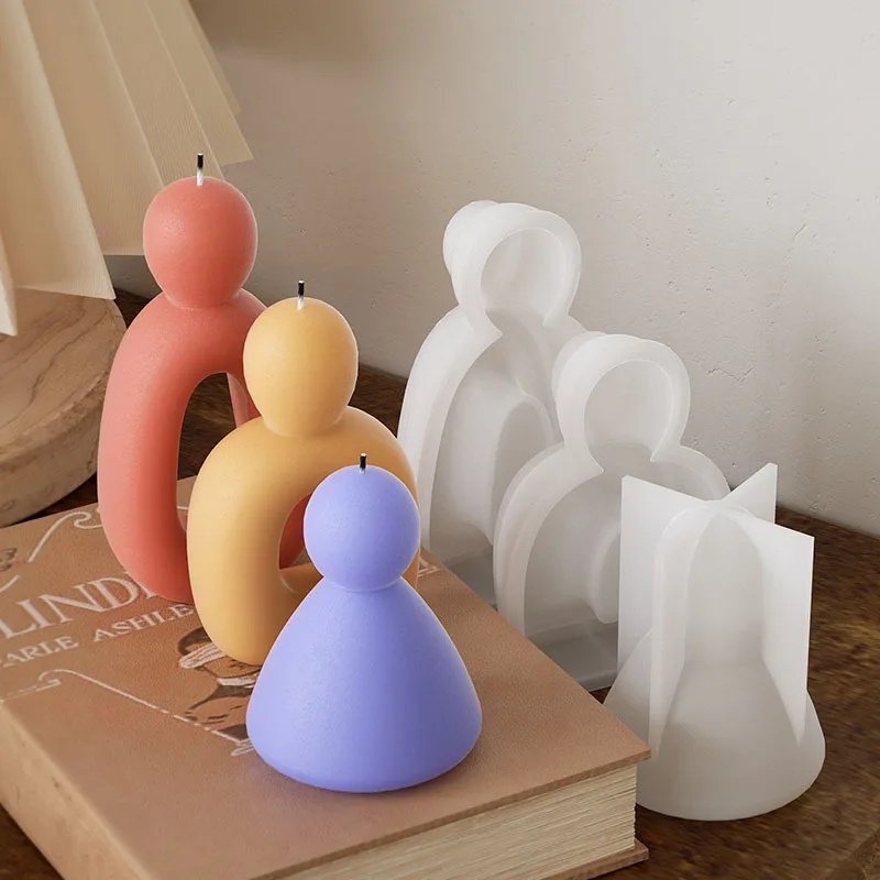 Simple family Member Modern Style Statue Epoxy Resin Mold DIY Living Room Ornaments Bedroom Decoration Gift