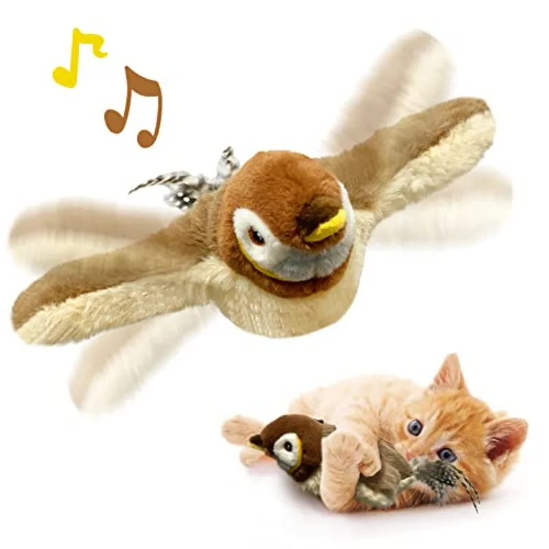 

Flapping Bird Smart Cat Toys,Rechargeable Touch Activated Kitten Interactive Cat Toys for Cat Dog Kicker Catnip Toy (No Flying)